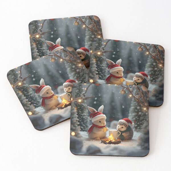 Item preview, Bunny & Hedgehog’s Christmas Campfire designed and sold by WildlifeWhimsy.