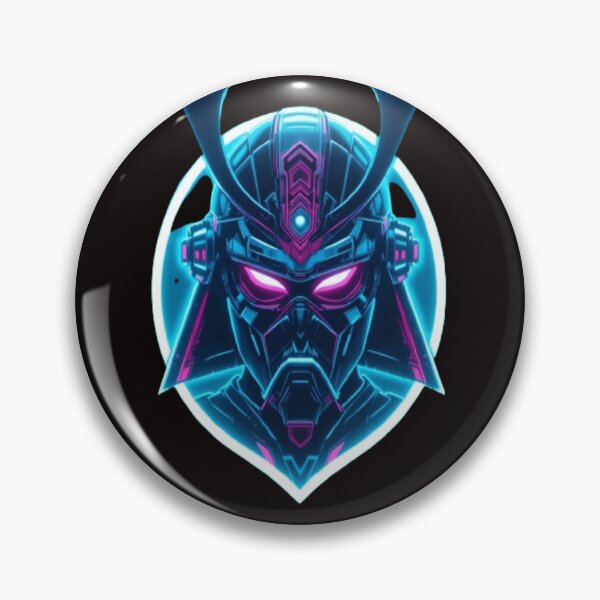 Item preview, Neon Cyber Samurai – Futuristic Japanese Warrior Helmet Art designed and sold by Chic  Artistry.
