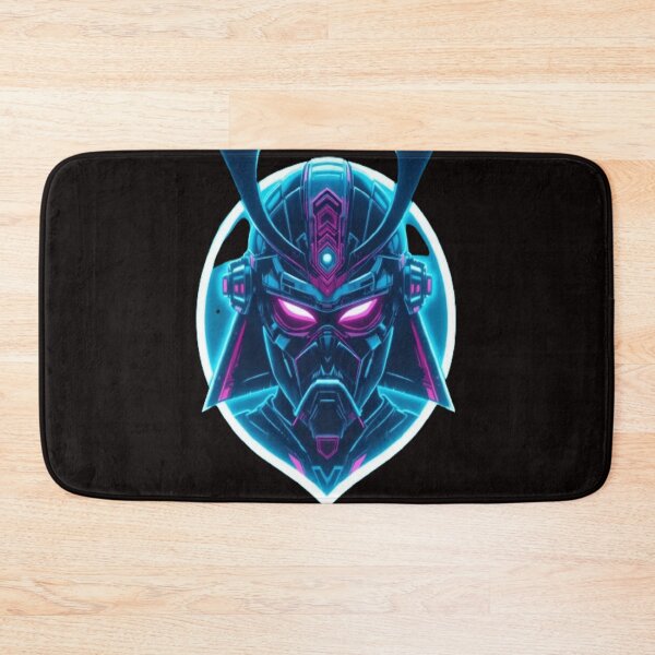 Item preview, Neon Cyber Samurai – Futuristic Japanese Warrior Helmet Art designed and sold by Chic  Artistry.