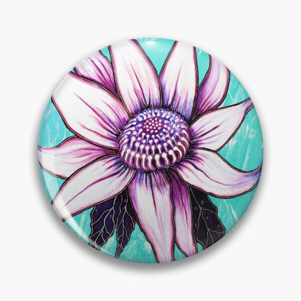 Item preview, Dancing flower on  Aqua Blue designed and sold by Linda Callaghan.