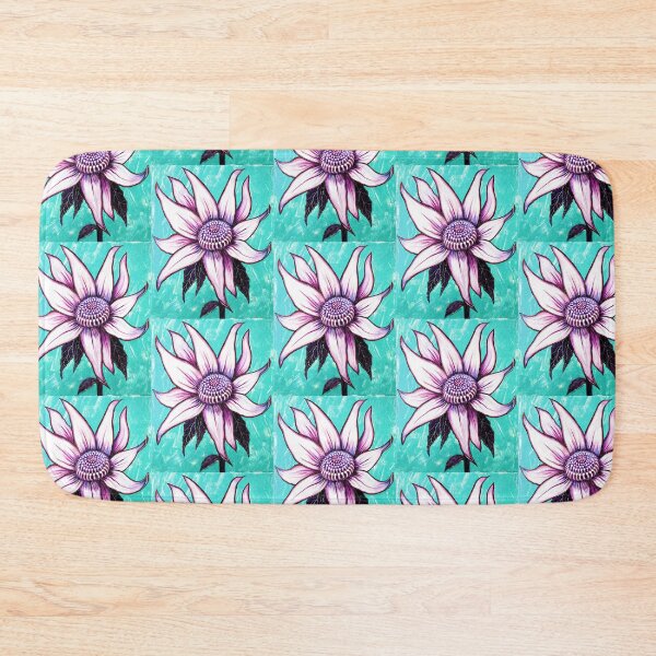 Item preview, Dancing flower on  Aqua Blue designed and sold by Linda Callaghan.