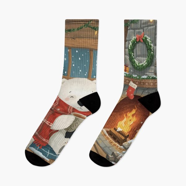 Item preview, Polar Bear & Penguin’s Cozy Christmas Night designed and sold by WildlifeWhimsy.