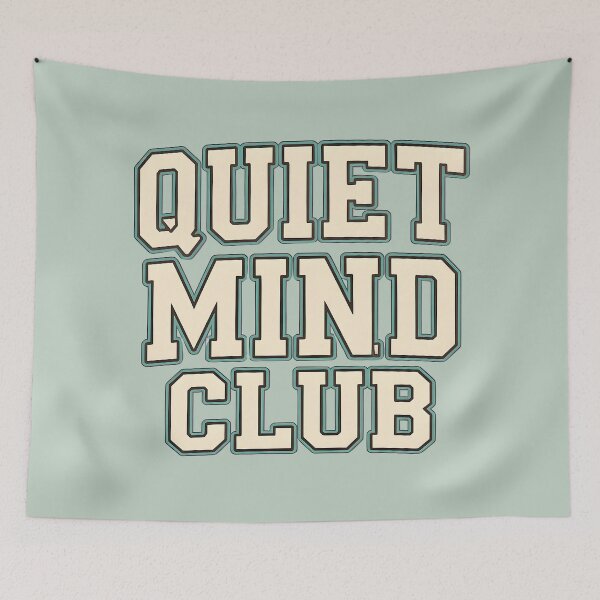 Item preview, Quiet Mind Club – Retro Varsity Typography, Mental Health Aesthetic, Calm Mindfulness Quote, Wellness Lifestyle Design designed and sold by PureBrain.