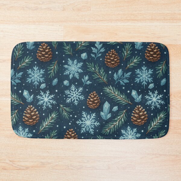 Item preview, Winter Pinecones & Snowflakes – Frosty Forest Seamless Pattern designed and sold by AlcheArtsStudio.