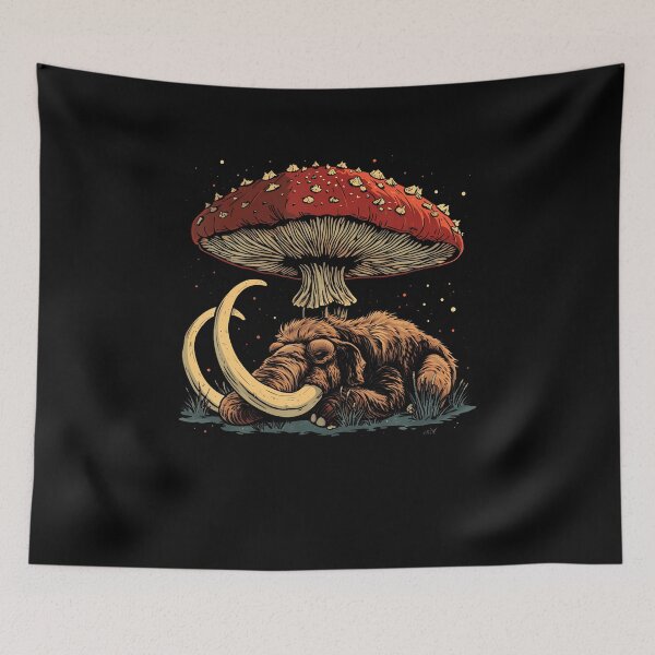 Item preview, Cute Mammoth Woolly Under The Mushroom  designed and sold by AngelaSandra.