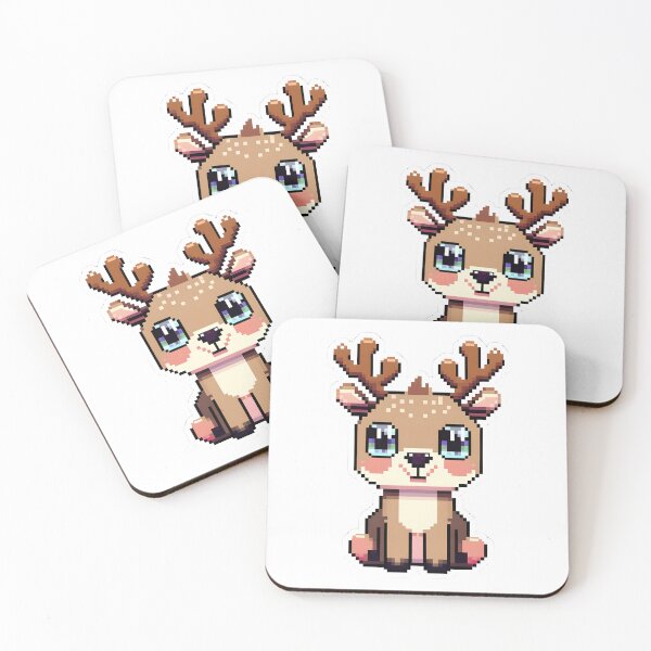Item preview, Cute Pixel Reindeer with Small Antlers and Big Eyes designed and sold by BankMano.