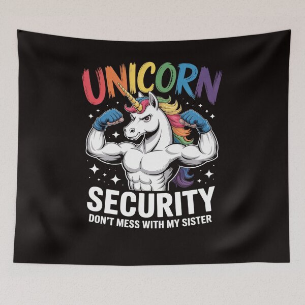 Item preview, Unicorn Security Dont Mess With My Sister Brother designed and sold by LapFemile.