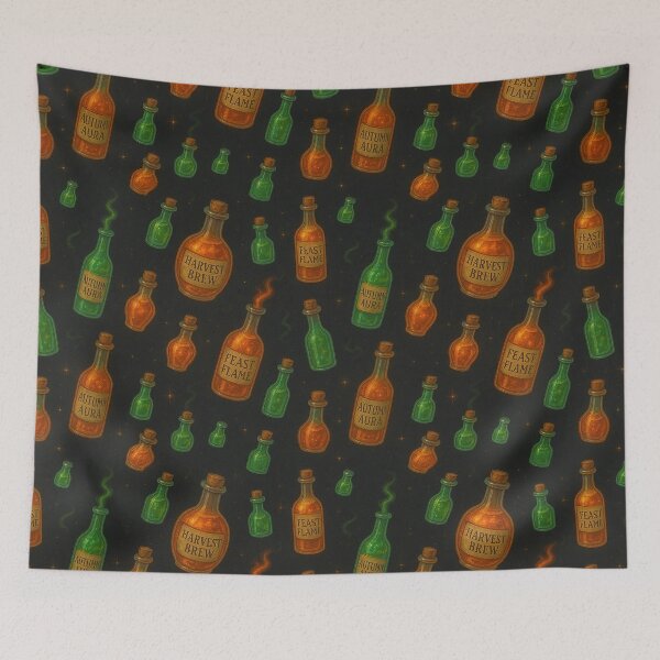 Item preview, Harvest Brew Potions – Autumn Alchemist Seamless Pattern designed and sold by AlcheArtsStudio.