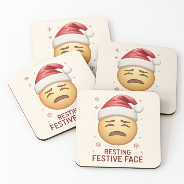 Item preview, Resting Festive Face | Funny Christmas Emoji Santa Hat | Xmas Humor T-Shirt designed and sold by Lazy Planet.