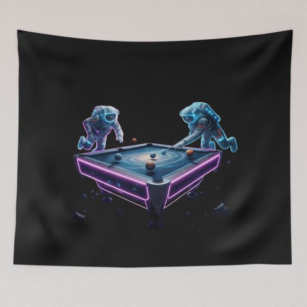 Item preview, Galactic Pool Night – Astronauts Playing Cosmic Billiards designed and sold by Vibepop.store.