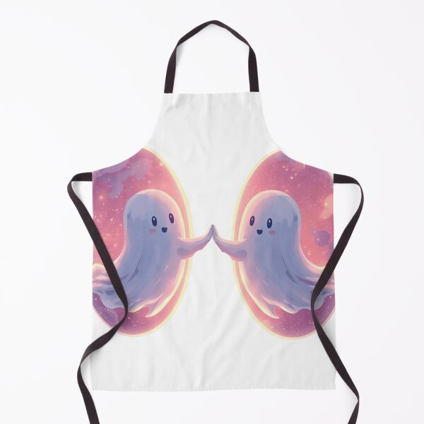 Item preview, Two Ghosts Touching Hands Through Portals, Cute Ghost Aesthetic Sticker designed and sold by Moodune.