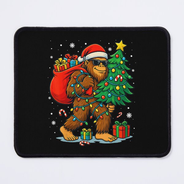 Item preview, Classic Vintage Lights Festive Christmas Tree Bigfoot Retro Christmas Holiday designed and sold by FrankyTepper.