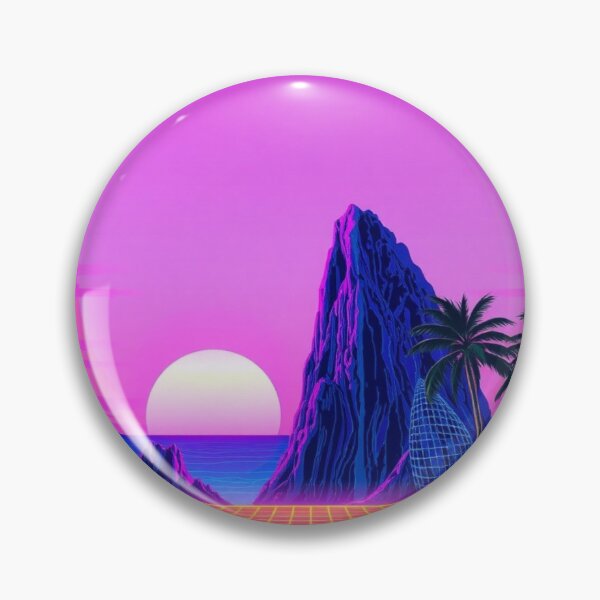Item preview, Synthwave Sunset Island Grid - Vaporwave Aesthetic Art designed and sold by EllDAV777.