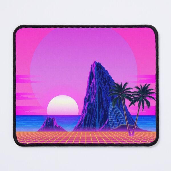 Item preview, Synthwave Sunset Island Grid - Vaporwave Aesthetic Art designed and sold by EllDAV777.