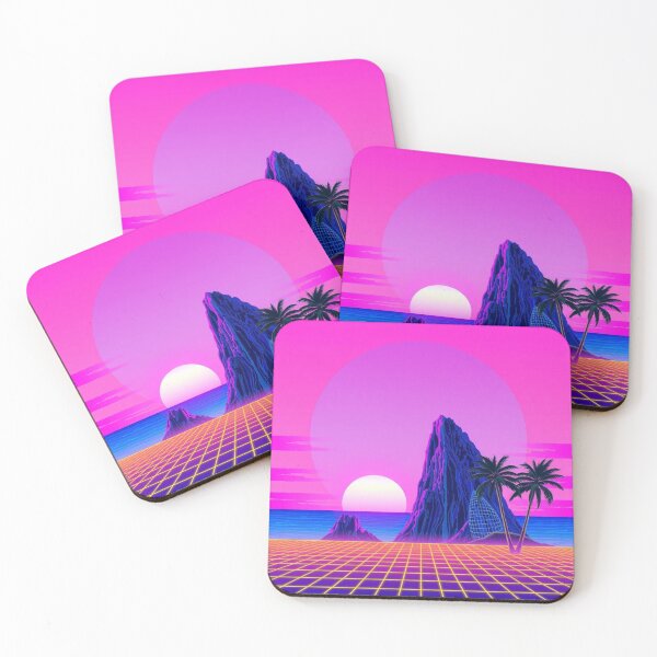 Item preview, Synthwave Sunset Island Grid - Vaporwave Aesthetic Art designed and sold by EllDAV777.