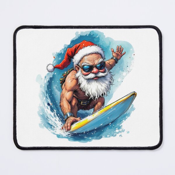 Aperçu de l'œuvre Père Noël surfeur créée et vendue par ArtShare.