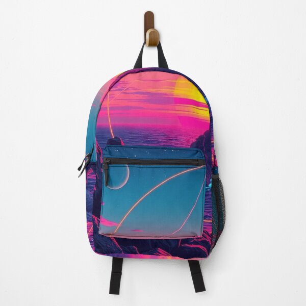 Item preview, Neon Synthwave Sunset Rock Geometric Vaporwave Art designed and sold by EllDAV777.
