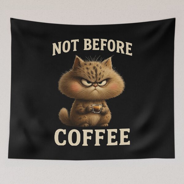 Item preview, Not Before Coffee, Cat With Espresso designed and sold by Bliss Find And Design.