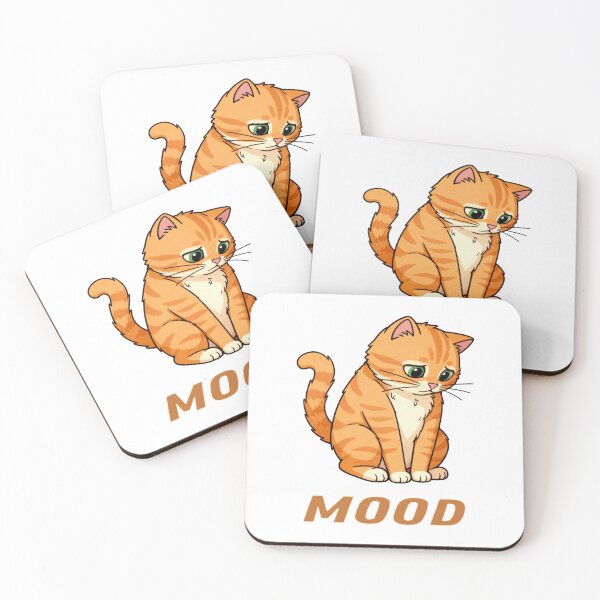 Item preview, MOOD – Sad Ginger Cat Vibes ? | Cute Depressed Cat Art for Stickers, Tees & Gifts designed and sold by SmartDesigner-.