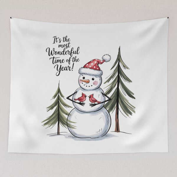 Item preview, Snowman Christmas It's The Most Wonderful Time Of The Yeas designed and sold by papertaless.