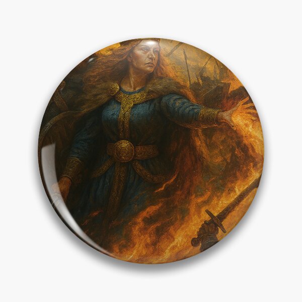 Item preview, Crowned fire queen commanding battlefield flames designed and sold by sadeesway44.