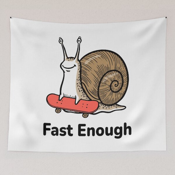 Item preview, Snail on skateboard – Fast enough designed and sold by threeABinks.