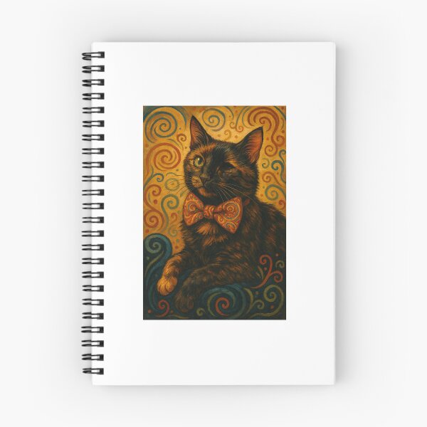 Item preview, Whimsical Tortie Cat, Beanie, in a Paisley Bow Tie designed and sold by Labiosdelagarta.