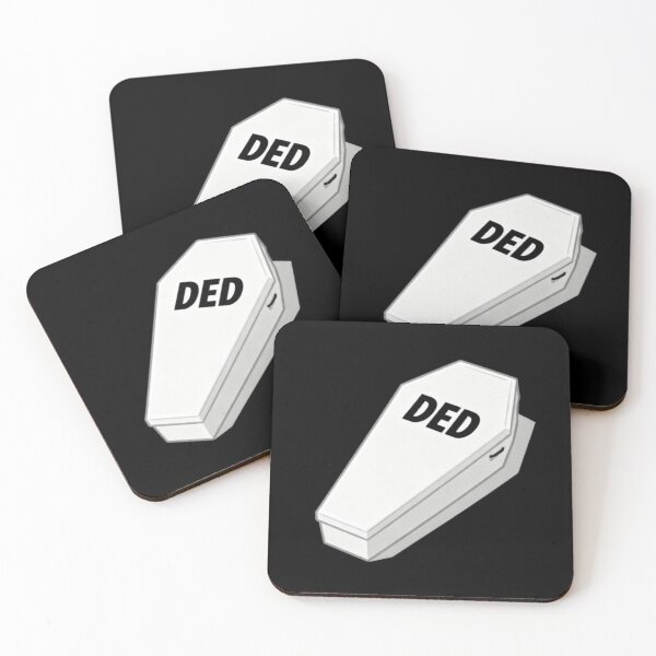Item preview, Minimalist Funny White Coffin "DED" Illustration designed and sold by optimusprime39.