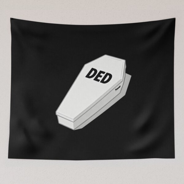 Item preview, Minimalist Funny White Coffin "DED" Illustration designed and sold by optimusprime39.