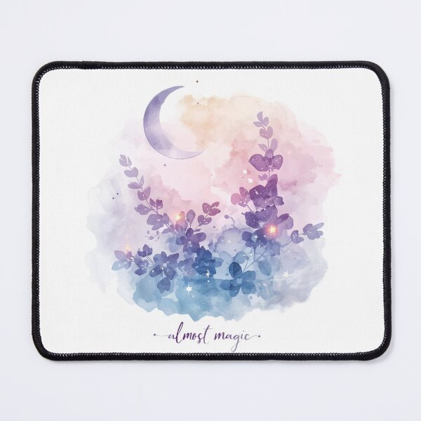 Item preview, Almost Magic, Moon & Floral Pink–Blue Aesthetic Sticker designed and sold by Moodune.