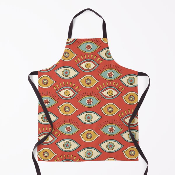 Item preview, Retro Boho Seeing Eyes Rust Gold Aqua designed and sold by RetroMaggie.