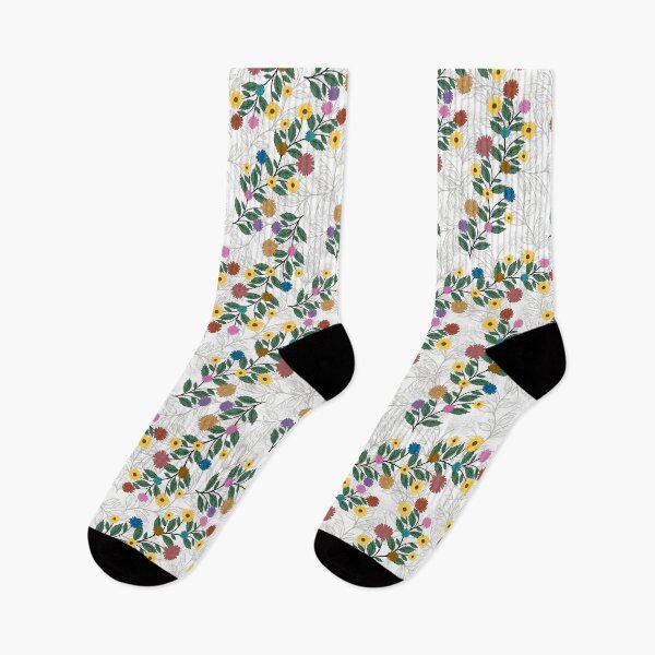Item preview, Colorful retro flowers with green leaf on white background designed and sold by Nonnipa.