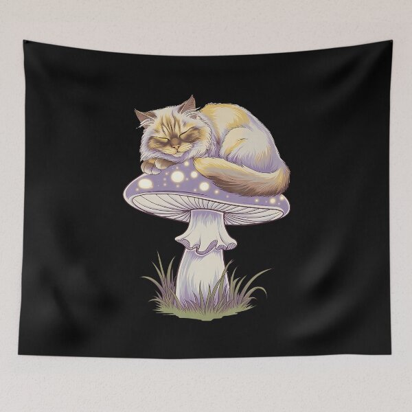 Item preview, Cat On Glowing Mushroom designed and sold by EricaMaude1.