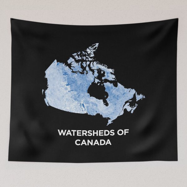 Item preview, Watersheds of Canada - dark background designed and sold by Half Serious.