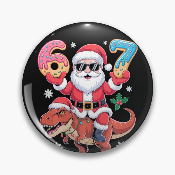 Item preview, Funny Christmas 67 Santa Riding Dinosaur Design designed and sold by FemmeForge.