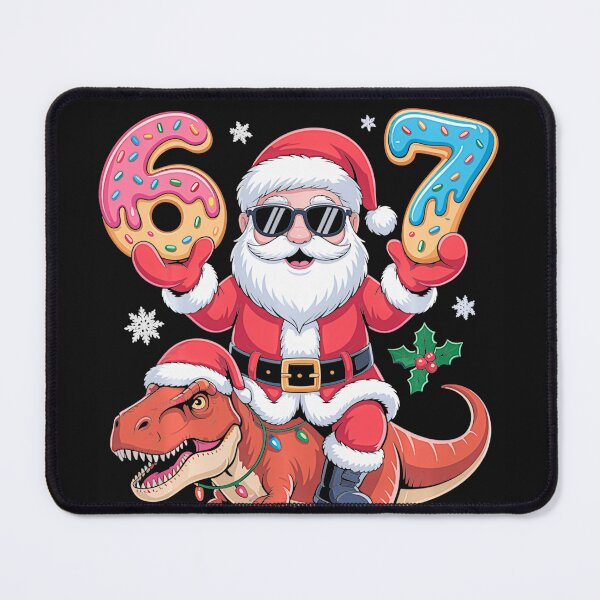 Item preview, Funny Christmas 67 Santa Riding Dinosaur Design designed and sold by FemmeForge.