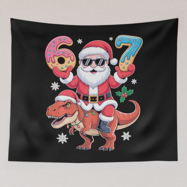 Item preview, Funny Christmas 67 Santa Riding Dinosaur Design designed and sold by FemmeForge.
