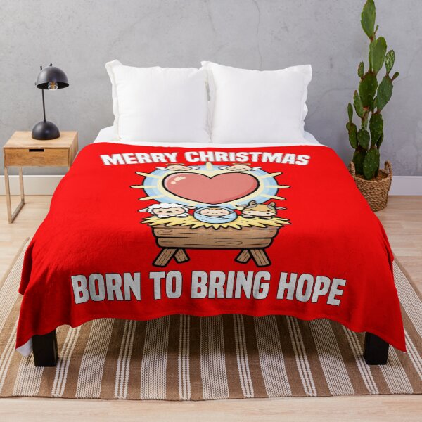 Item preview, MERRY CHRISTMAS - BORN TO BRING HOPE | Baby Jesus Heart Light | Christian Nativity Holiday Design designed and sold by KEF Custom.