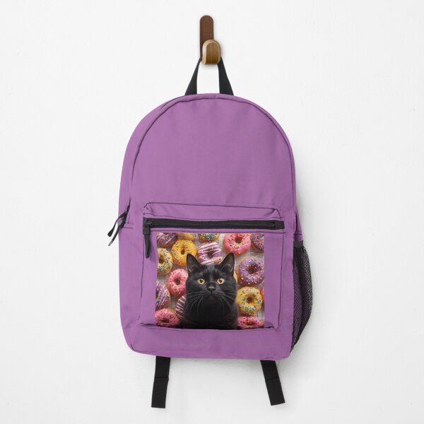 Item preview, Japanese Lucky Black Cat with Sweet Donuts designed and sold by Naturich.