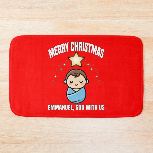 Item preview, MERRY CHRISTMAS - EMMANUEL, GOD WITH US | Baby Jesus Holy Light | Christian Nativity Design designed and sold by KEF Custom.