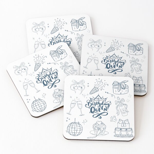 Item preview, Birthday Queen Line Art – Cute Celebration Doodle Design for Party Lovers designed and sold by WhimsyBunnyGarden.