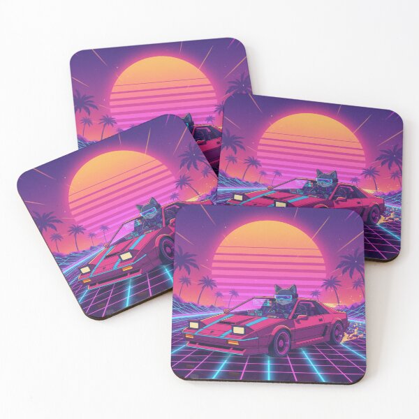 Item preview, Synthwave Cat Cruiser at Neon Sunset designed and sold by SoftgroveStudio.