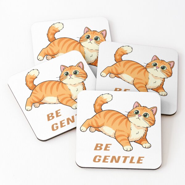 Item preview, BE GENTLE: The Adorable Ginger Cat Who’s Asking for a Little Kindness ? | Perfect for T-Shirts, Mugs & Stickers! designed and sold by SmartDesigner-.
