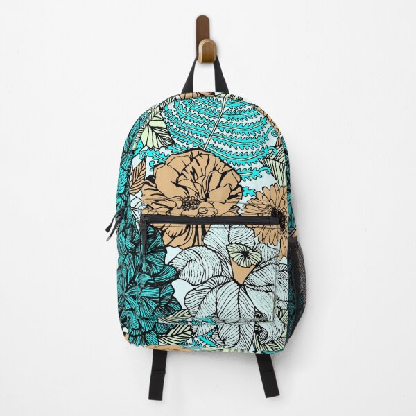 Item preview, Teal Flowers in Lines designed and sold by ViaARTfactory.