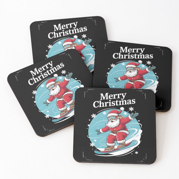 Item preview, Santa Claus Snowboarding Merry Christmas Winter Holiday Xmas designed and sold by LunaCrazeArt.
