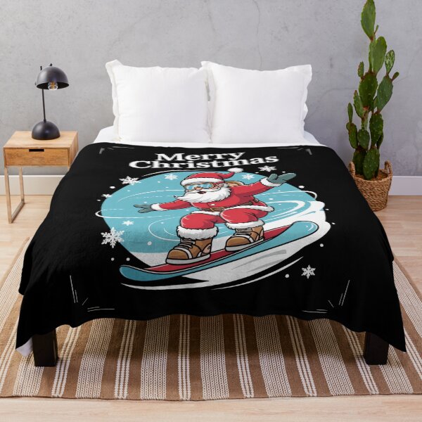 Item preview, Santa Claus Snowboarding Merry Christmas Winter Holiday Xmas designed and sold by LunaCrazeArt.