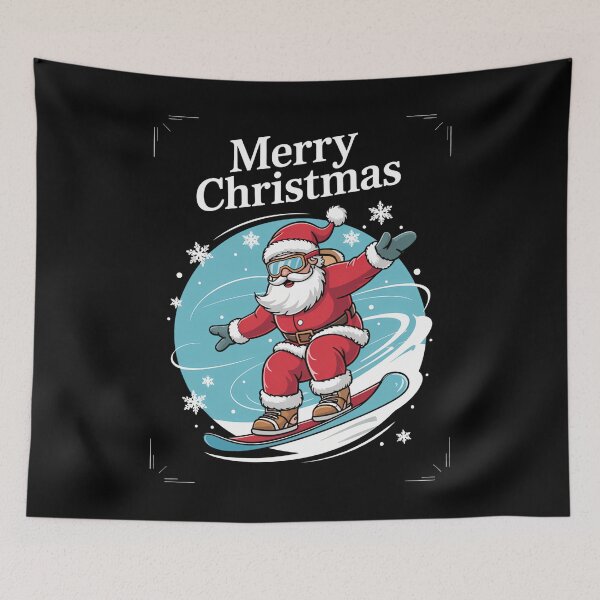 Item preview, Santa Claus Snowboarding Merry Christmas Winter Holiday Xmas designed and sold by LunaCrazeArt.