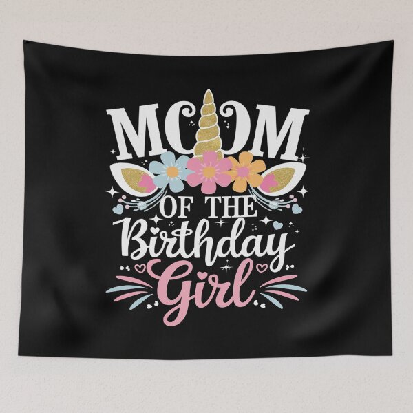 Item preview, Mom Of The Birthday Girl Unicorn Bday Party Family  designed and sold by lilLilaBatArt.