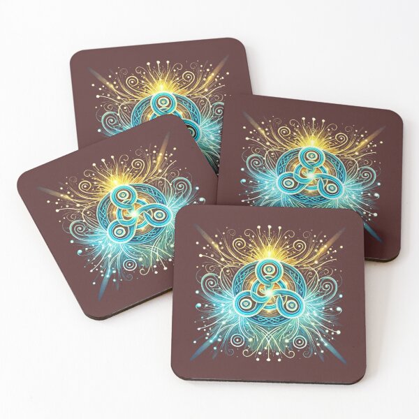 Item preview, Radiant Celtic Triskelion with Neon Energy Lines designed and sold by CelticSoulShop.