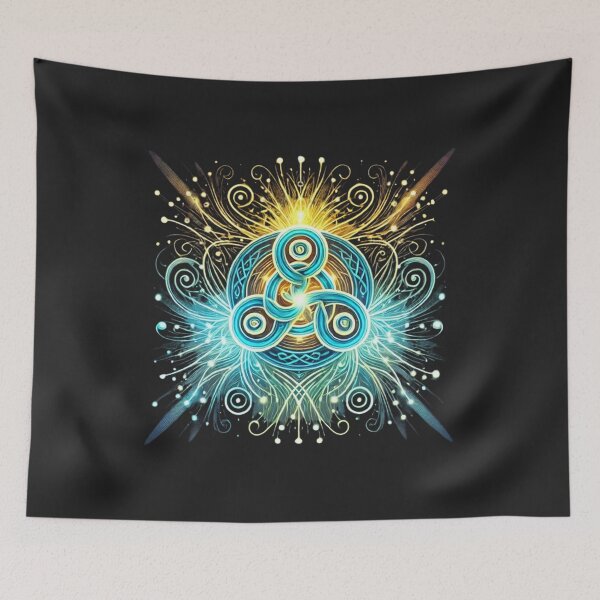 Item preview, Radiant Celtic Triskelion with Neon Energy Lines designed and sold by CelticSoulShop.